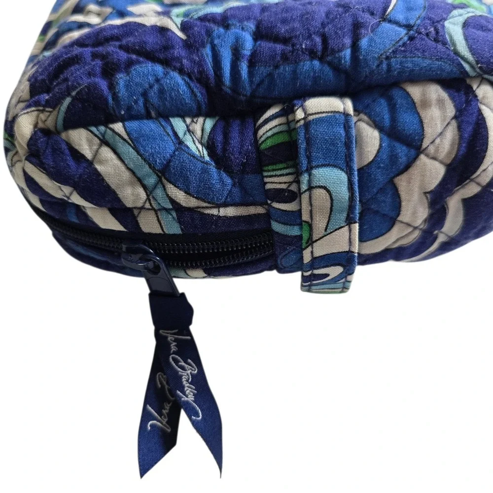 Vera Bradley Mediterranean‎ Blue Night and Day Quilted Cosmetic Makeup Bag